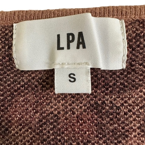 LPA Leopard Cheetah Print Sweater Fitted Black Tan Sz S - Picture 11 of 14